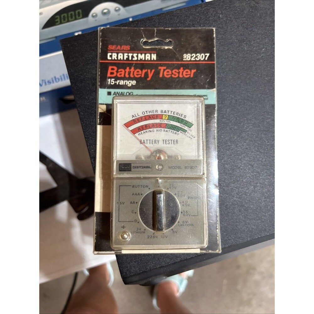 Vintage Sears Craftsman 982307 Analog Battery Tester 15-Range Multi Voltage US
